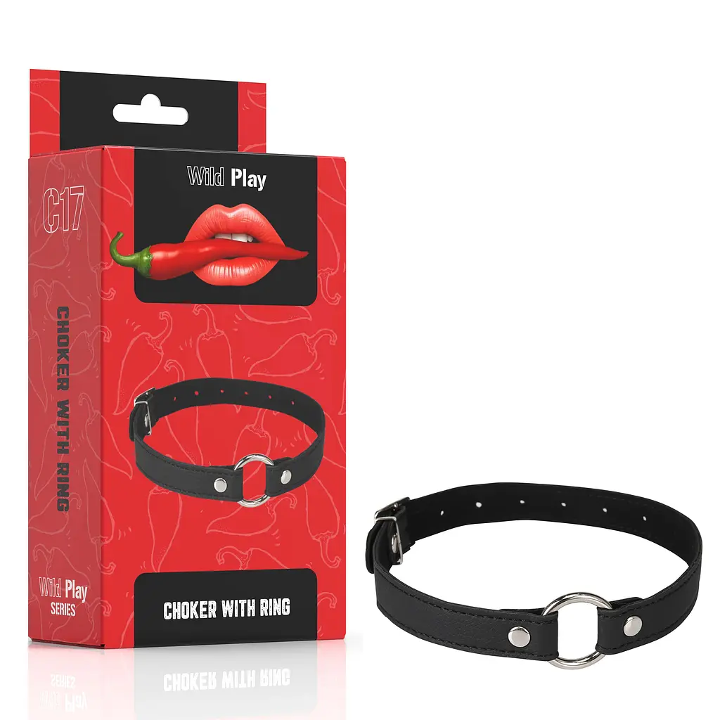 Нашийник Erospace Wild Play Choker With Ring C17 чорний - фото 9