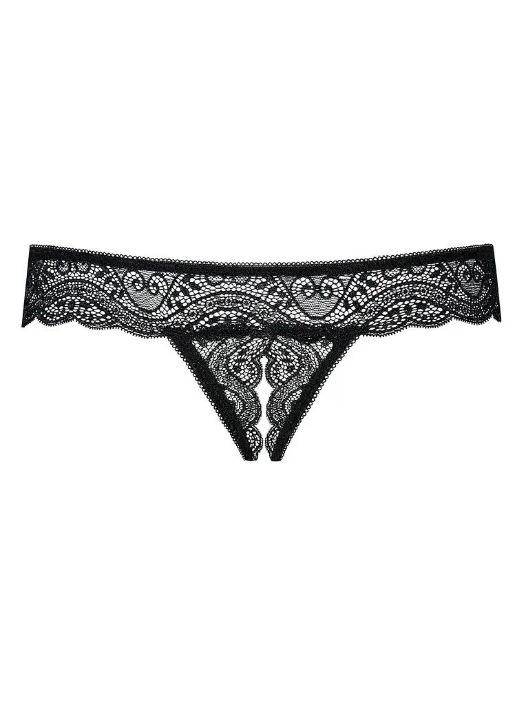 Сексуальні стрінги Obsessive Miamor Crotchless XXL чорний - фото 5