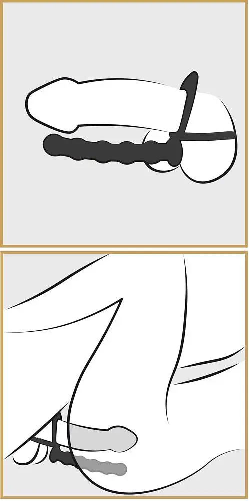 Анальная пробка с эрекционным кольцом Black Velvets Cock And Ball Ring 19 см (черный) - фото 7