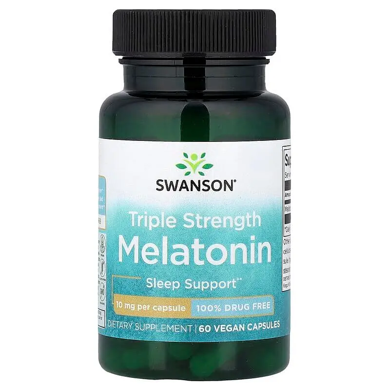 Мелатонін Swanson Melatonin 10 mg Triple Strength, 60 капсул