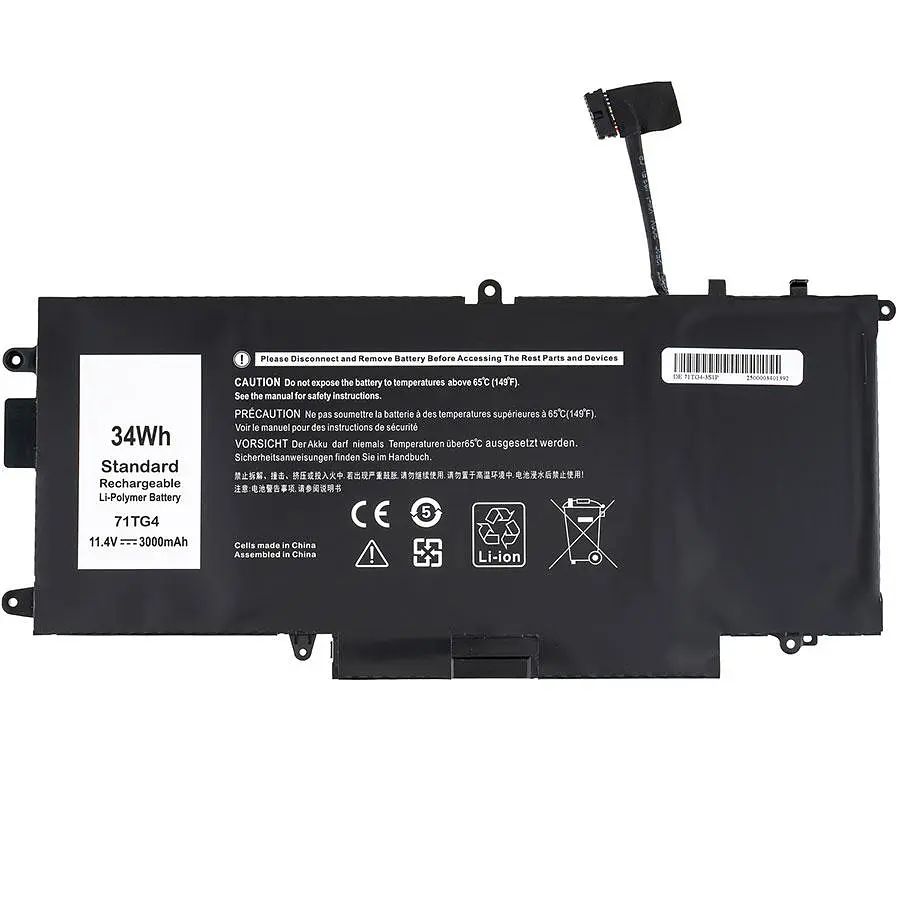 Батарея для ноутбука Dell 71TG4 (Latitude: 5289 7390) 11.4V 3000mAh Чорний - фото 2