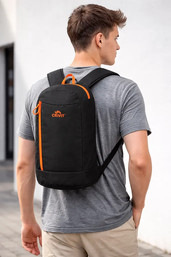 Рюкзак міський Crivit Mini 10 л чорний з оранжевим - фото 2