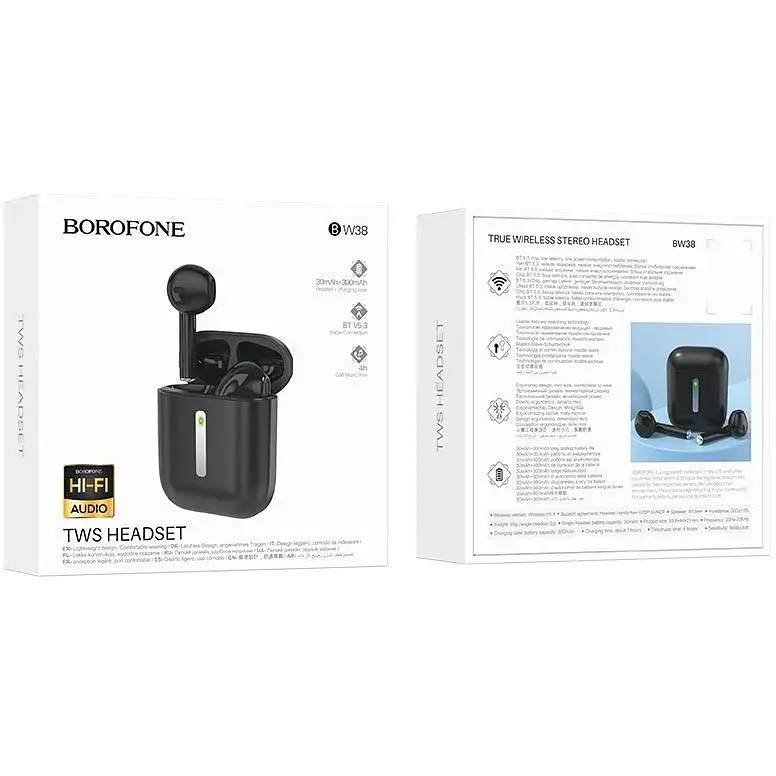 Наушники Borofone Joy true wireless BT headset BW38 черные - фото 2