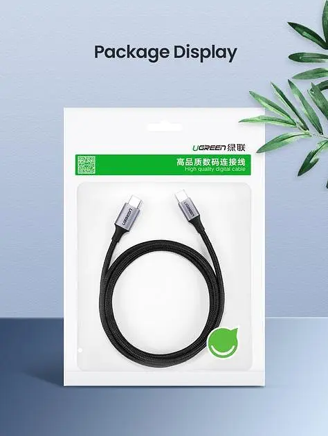 Кабель UGREEN US316 USB-C to USB-C 100W QC4.0 PD3.0 5A 3m Black (90120) - фото 7