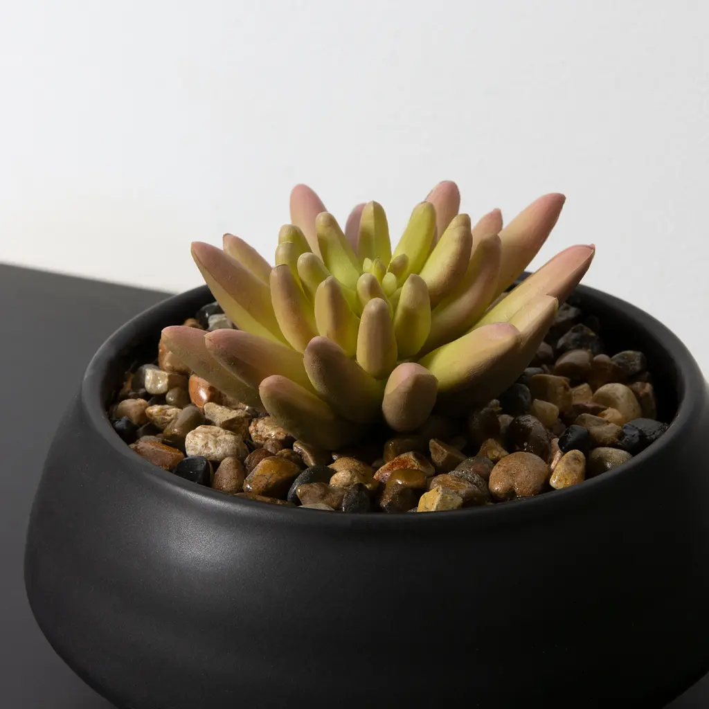 Горщик зі штучною рослиною МВМ My Home, 9 см, чорний (DH-FLOWERS-18 GREEN/BLACK) - фото 4