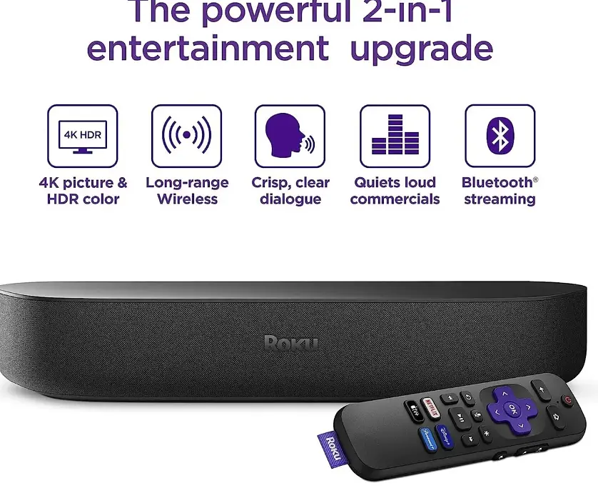 Саундбар Roku со встроенной смарт-приставкой - Streambar 9102 - Smart TV, Apple TV, Bluetooth, WiFi, YouTube, Netflix - фото 7