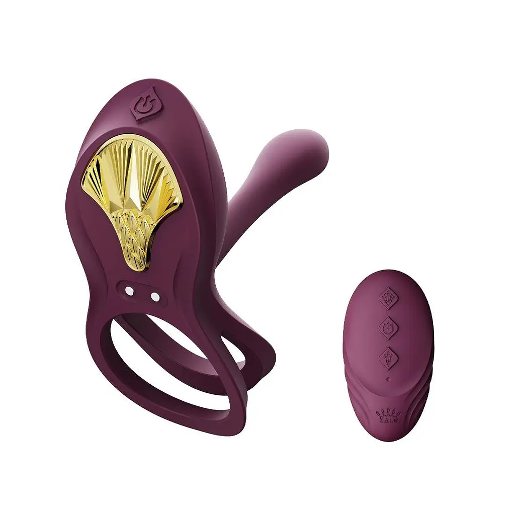 Смарт ерекційне кільце для пар Zalo BAYEK з ввідною частиною (Velvet Purple) - фото 2