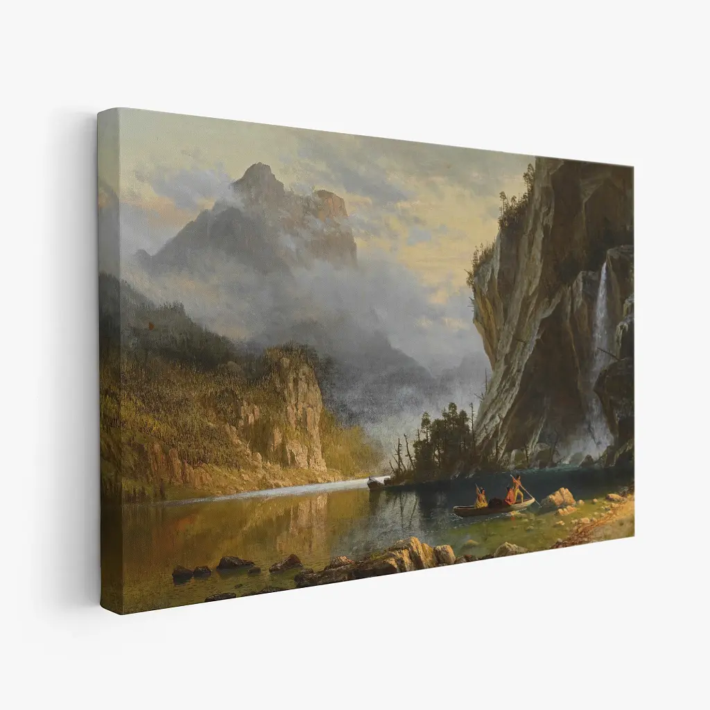 Інтер'єрна картина Індіанська риболовля, Альберт Бірштадт, Albert Bierstadt, репродукція картини, 60×90 см (id7004) - фото 2