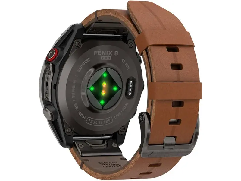 Смарт-годинник Garmin Fenix 8 Pro 47 mm AMOLED Carbon Gray DLC Titanium with Chestnut Leather Band (010-03198-40) - фото 4