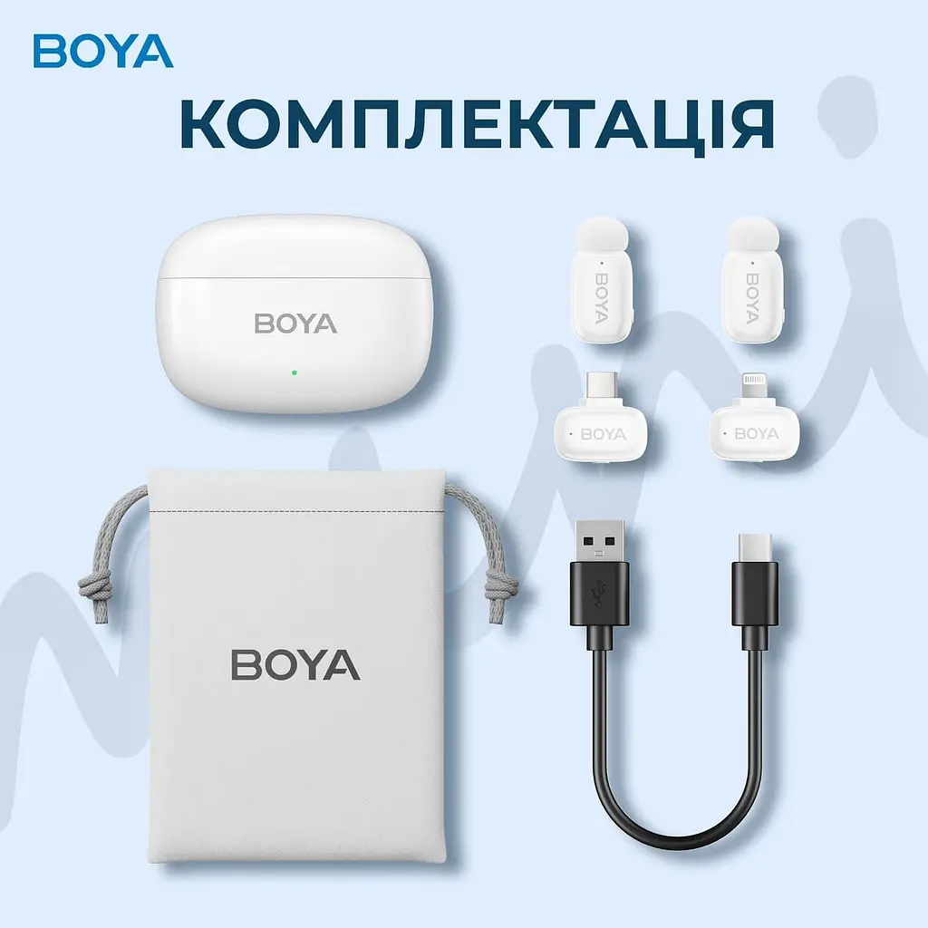 Мікрофон Boya mini-13 Type-C/Lightning White (mini-13) - фото 15