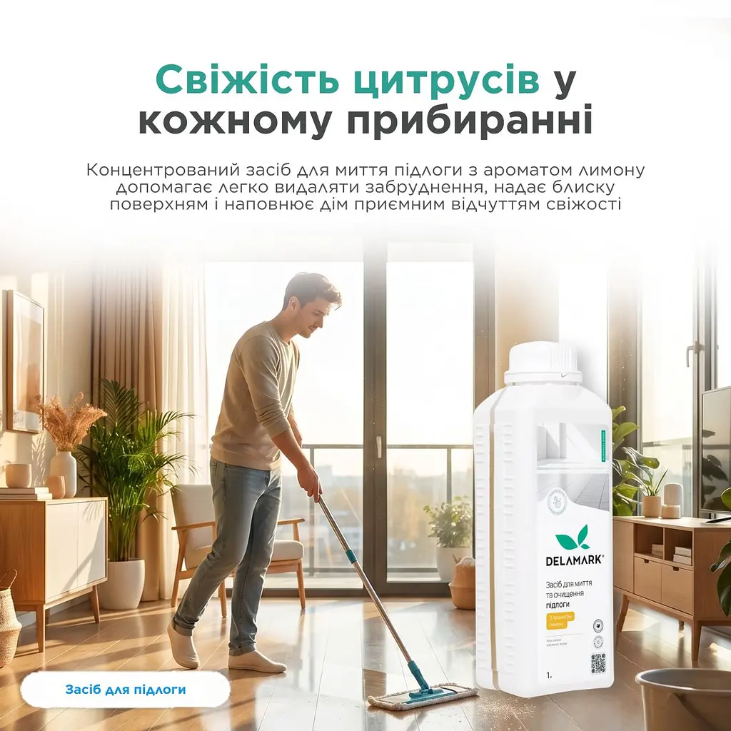 Засіб для миття підлоги Delamark з ароматом лимона 1 л (4820152330710) - фото 6