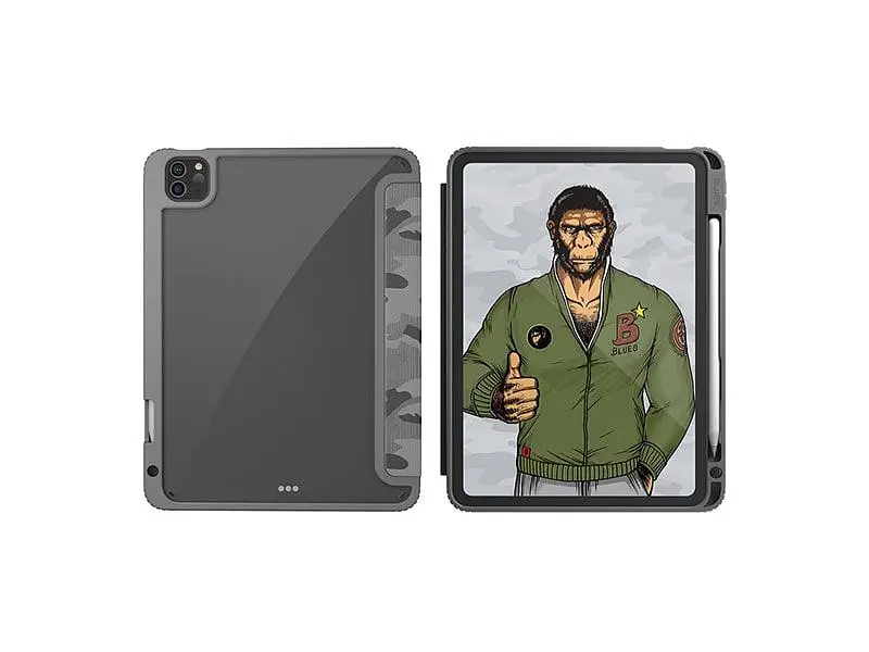 Чохол-книжка Blueo Ape Case with Leather Sheath Camo для Apple iPad Pro 12.9` (2020-2021) Grey [73478] - фото 4