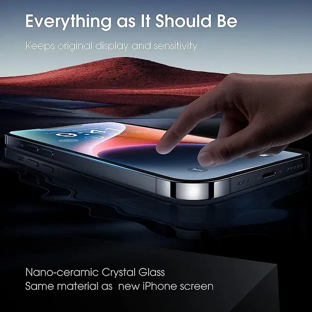 Захисне скло Casekoo для iPhone 14 Pro 6.1" загартоване 9H преміум класу набір з 2 шт (SKU-054) - фото 5