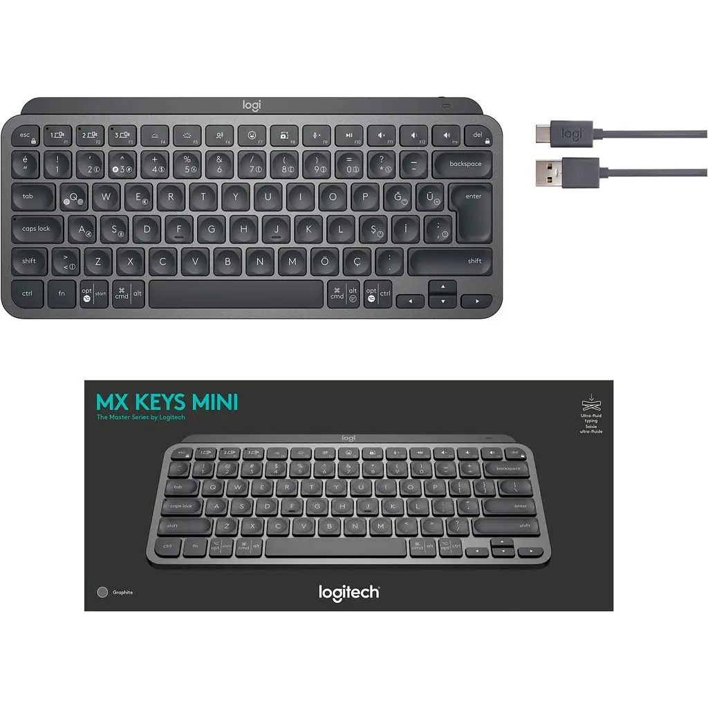 Клавіатура Logitech MX Keys Mini Wireless Illuminated Graphite UA (920-010498) [124828] - фото 8