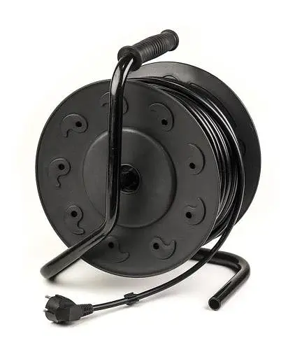 Подовжувач мережевий на котушці PowerPlant, 4 розетки, 50 м, Black, 10A, до 2.5 кВт, 3x1.5 мм² (PPRA10M500S4) - фото 2