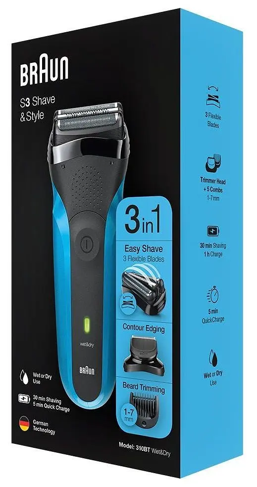 Електробритва Braun (Series 3 310BT Black/Blue) - фото 4