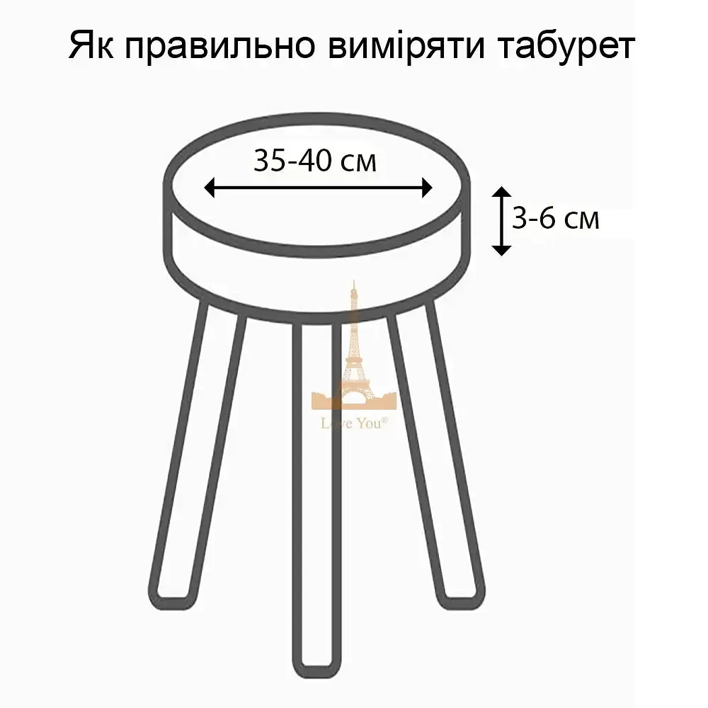 Набір чохлів Love You Corn Fleece на табурет круглий темно-сірий 2 шт. (86185) - фото 5