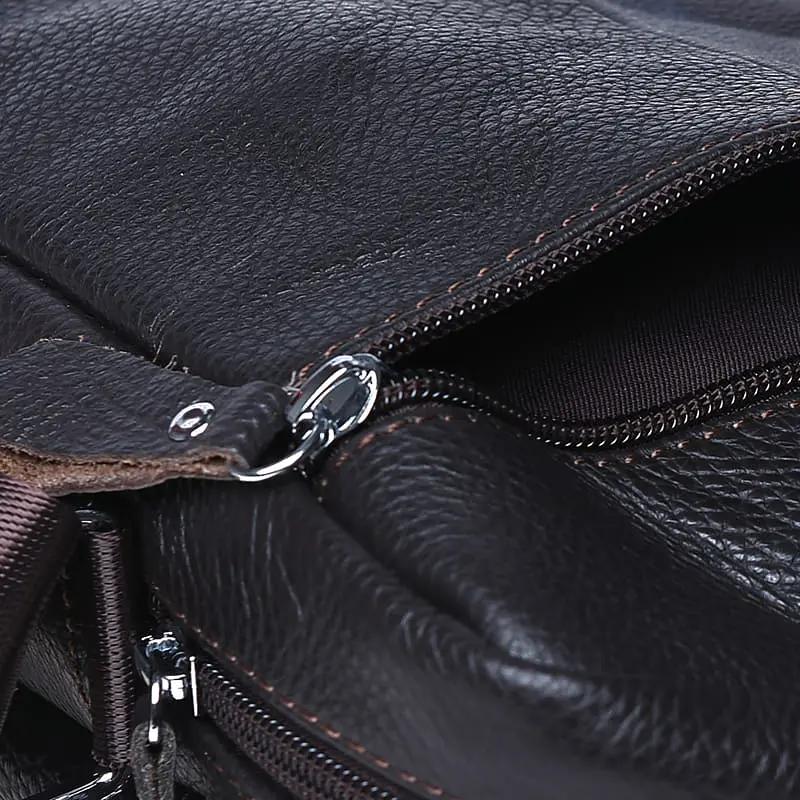 Чоловіча сумка Borsa Leather K13923 22x20x8 см Коричневий (14737) - фото 6