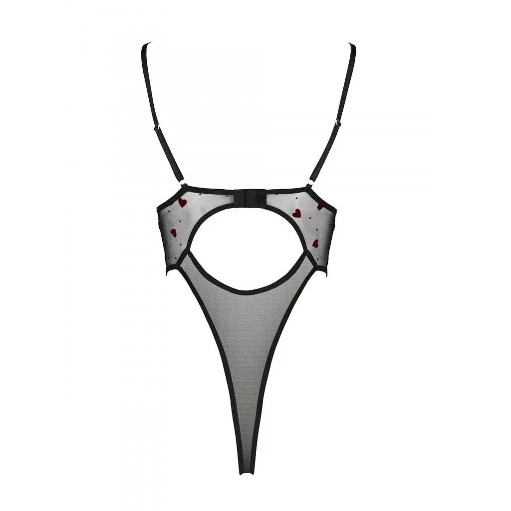 Еротичний боді з малюнком Passion LOVELIA BODY S/M, black - фото 6