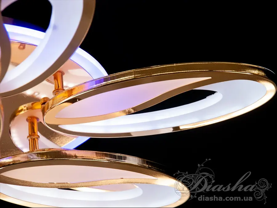 Люстра стельова LED Diasha 8090/6+3G, 150W, 4100K, золото, сучасний стиль з пультом та диммером - фото 4