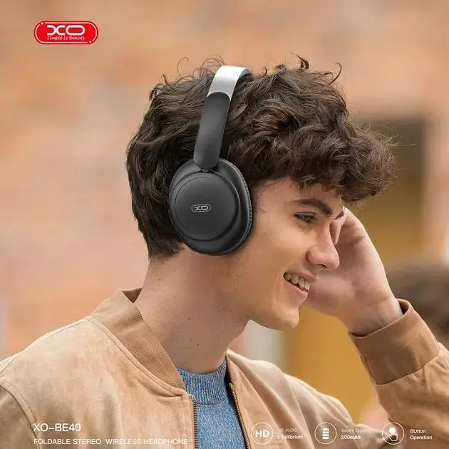 Бездротові повнорозмірні навушники XO BE40 чорні з шумопоглинанням ANC - фото 8