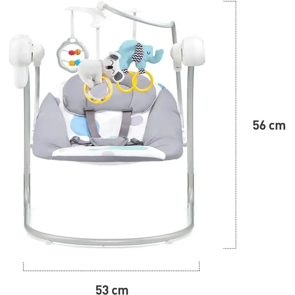 Кресло-качалка Kinderkraft Minky Mint серое с голубым (00-00158387) - фото 4