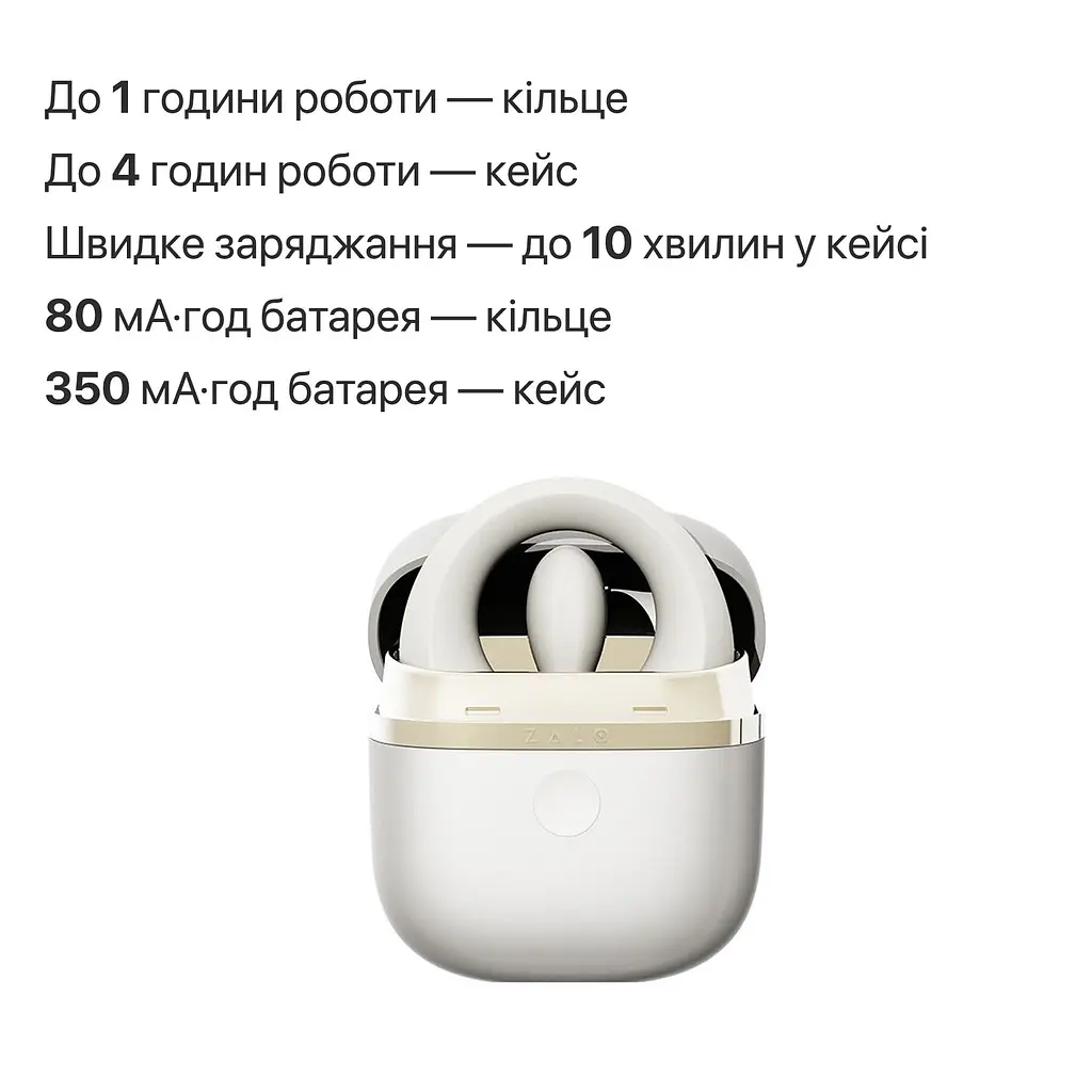 Ерекційне смарт-віброкільце Zalo Apis Ivory White, до 4 годин роботи, зарядний кейс - фото 9