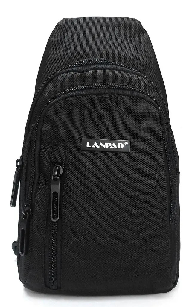 Чоловіча сумка тканинна Lanpad Чорна (LAN80002 black) - фото 2