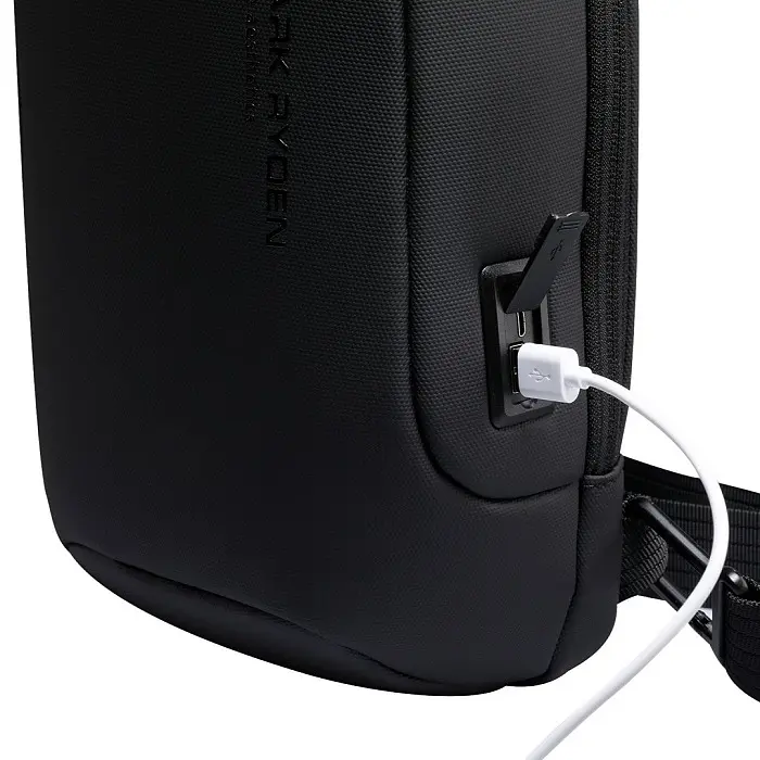 Рюкзак на одне плече Mark Ryden MR7510 із USB-портами (Чорний) - фото 4