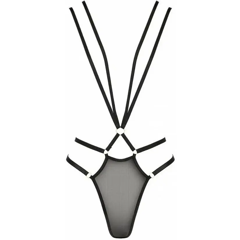 Відкритий боді зі стреп Passion Exclusive MEGGY Black L/XL - фото 5
