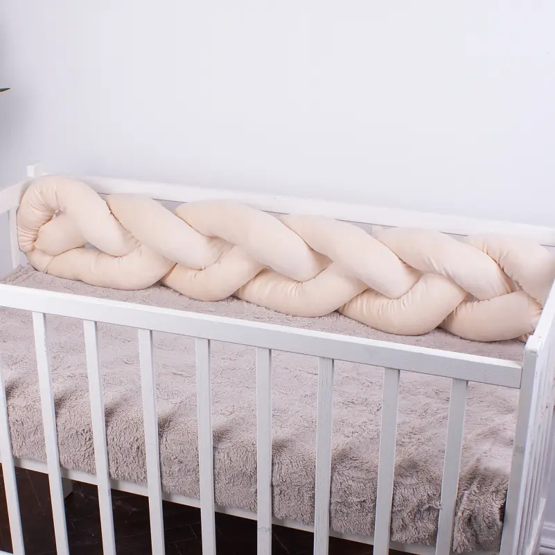 Коса захисна в ліжечко MirSon Kids Time 28-0004 Cream Velvet велюрова рожева - фото 3