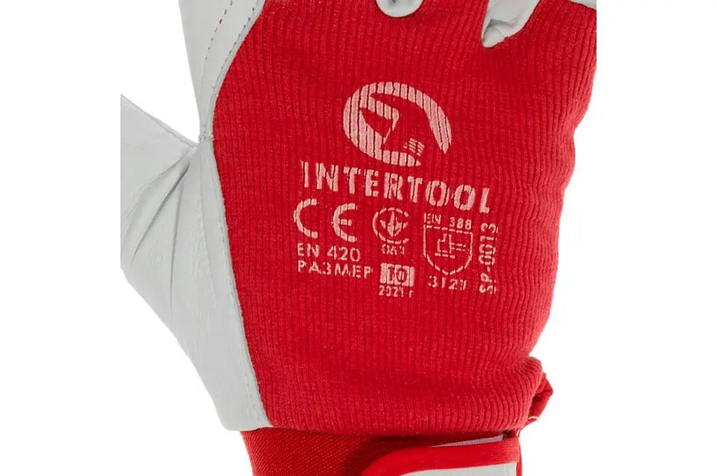 Рукавички захисні Intertool комбінована козяча шкіра з манжетом 10" - фото 3