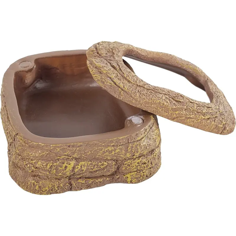 Миска магнітна для живого корму Repti-Zoo Magnetic Food Dish 9x7x4 см (ERB45) з імітацією скелі для тераріумів - фото 5
