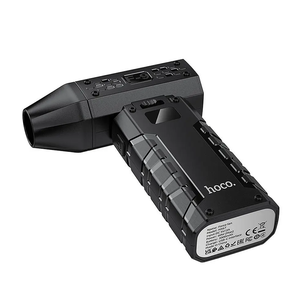 Ручний портативний компресор Hoco HX67, 80000RPM, 40m/s, 275г, Black, Box - фото 5