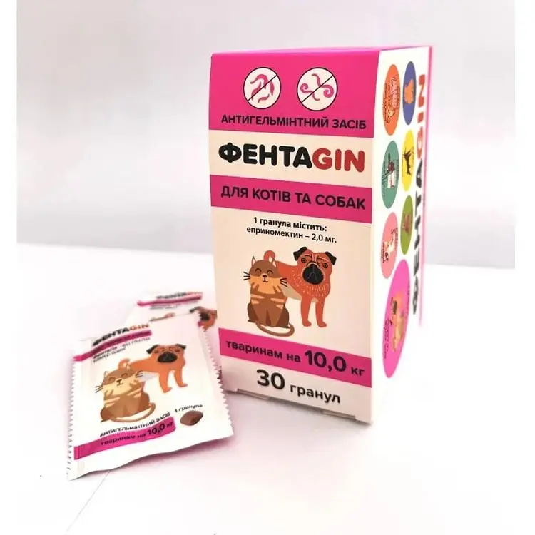 Антигельминтное средство Ginger Фентагин для собак и кошек 1 гранула на 10 кг (34738) - фото 2