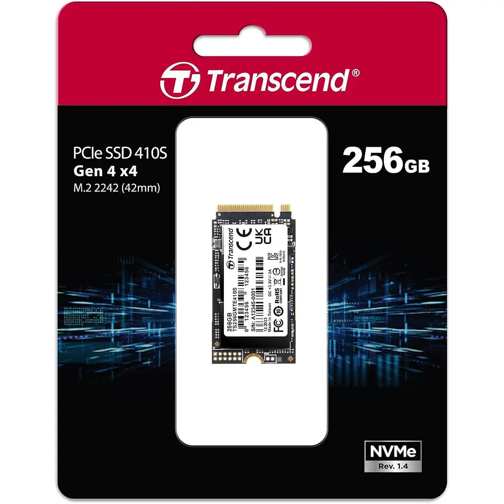 Накопитель SSD Transcend m.2 NVMe 256GB 2242 PCIe 4.0x4 3D TLC DRAM-less (TS256GMTE410S) (TS256GMTE410S_) - фото 10