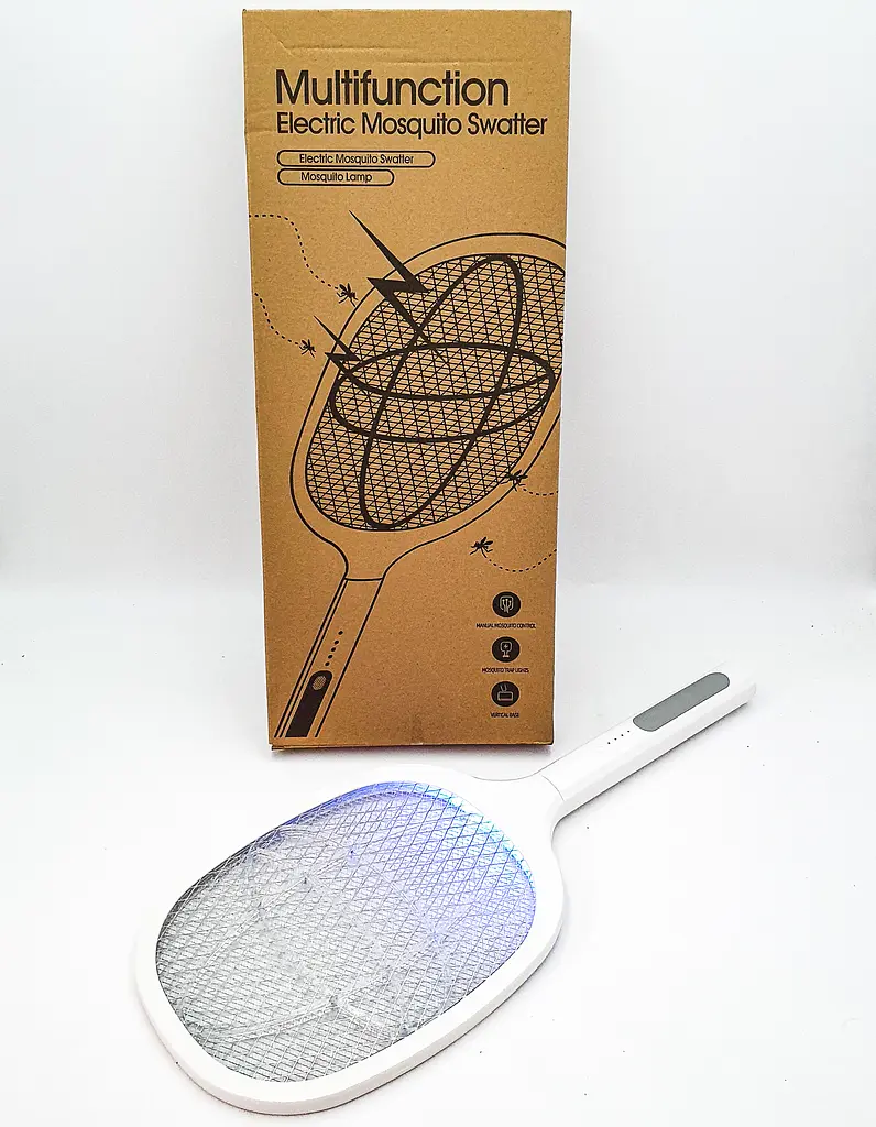 Мухобійка акумуляторна електрична ракетка знищувач комах UKC Electric Mosquito Swatter білий - фото 7