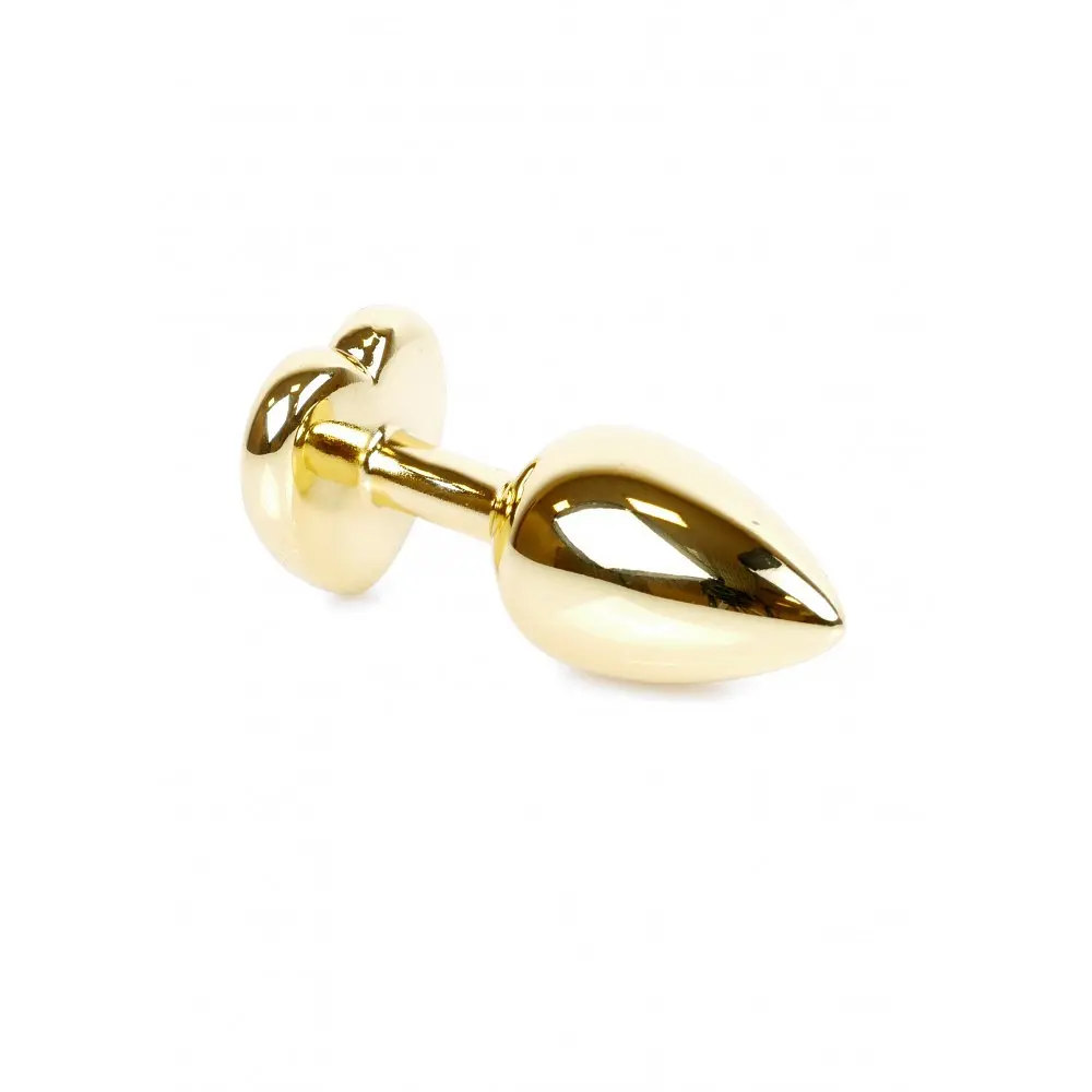 Анальна пробка з кристалом B-Series Jewellery Gold Heart Plug Rose, 7х2,7 см, рожевий - фото 2