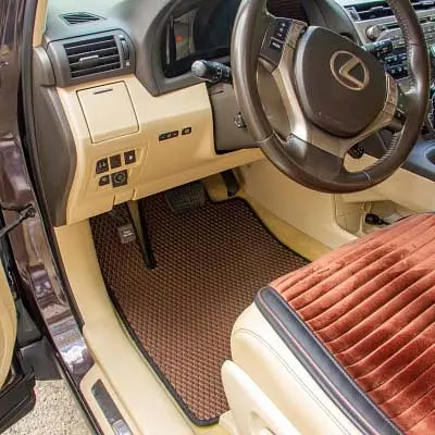 Килимки в салон EVA для Lexus RX 350 2009-2015 з підп'ятником Чорні-Бежовий кант 5 шт - фото 3