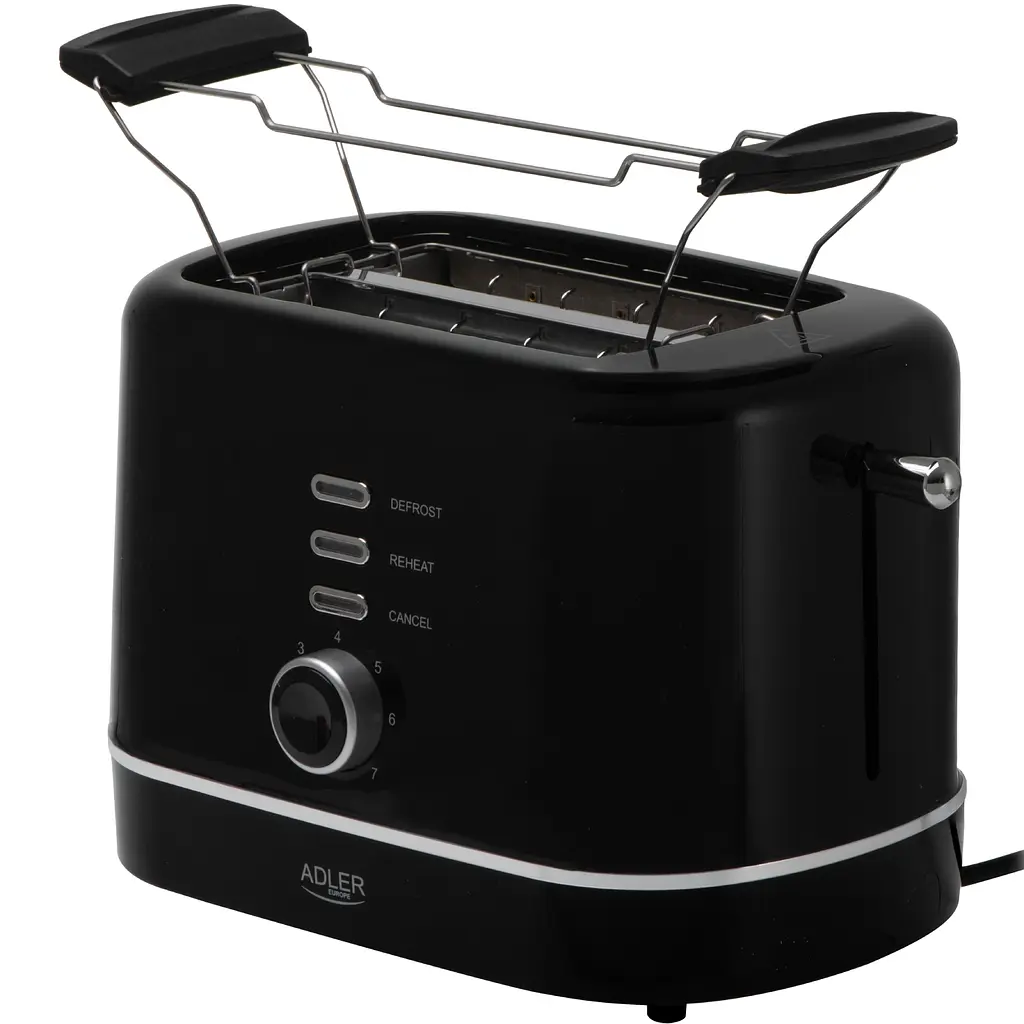 Тостер Adler AD 3224 black 850Вт/ 2 відділення/7 режимів підсмажування/розморожування/підігрів булок - фото 3