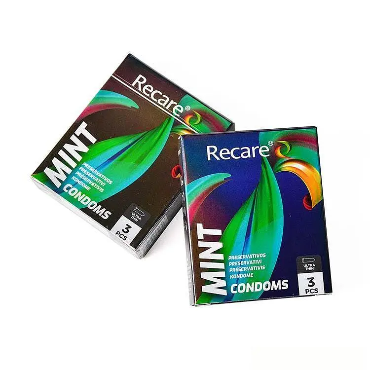 Презервативи Holographic Recare Ultra Thin Mint Condoms 3шт, ультратонкі, аромат: м'ята - фото 3