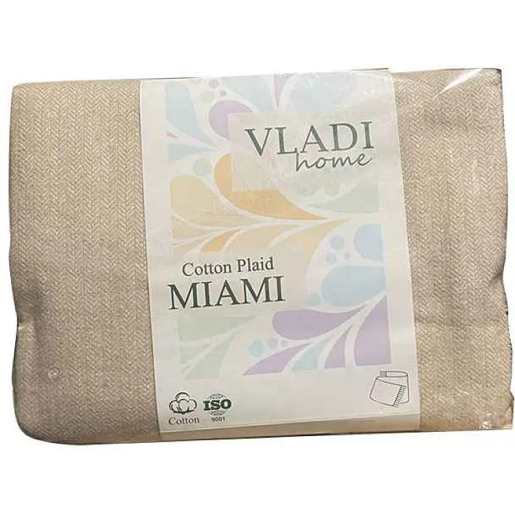 Плед VLADI 140х200см "MIAMI" ALICE біл-піс.