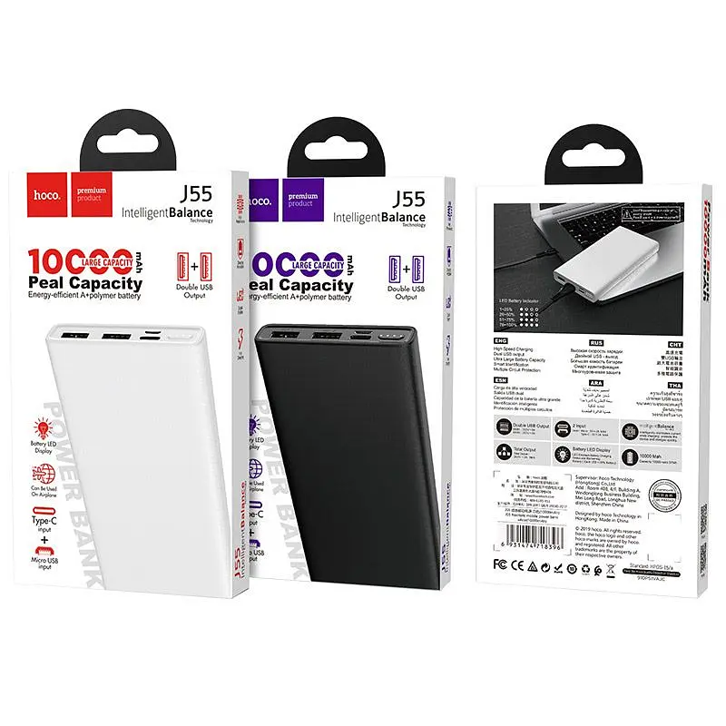 Портативный Аккумулятор Power Bank Hoco 55 Neoteric 10000 mAh Черный - фото 4