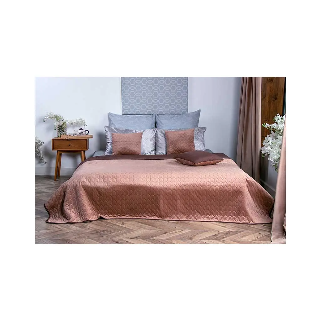 Покривало Руно двостороннє VeLour Коричневе 150 х 220 см (360.55_Cappuccino) - фото 3
