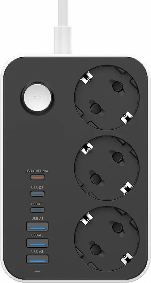 Фільтр-подовжувач мережевий СolorWay 2м 3 розетки 6USB black (CW-CHE36PDB) - фото 3