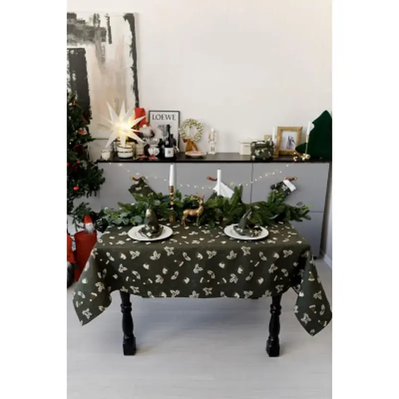 Скатертина Прованс Шапочки на зеленому 136х220 см (036862) - фото 4