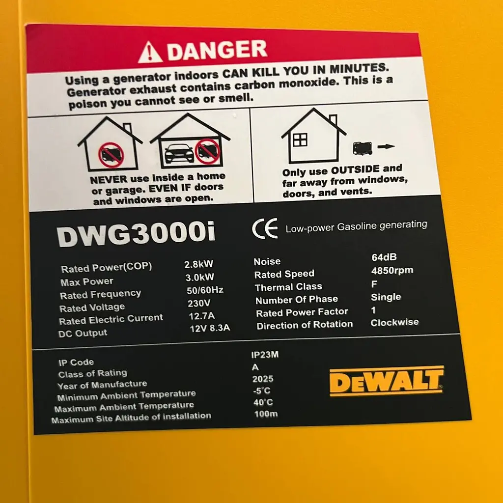 Генератор Инверторный бензиновый DeWalt DWG3000i (2.8-3.0 кВт) + Дисплей - фото 6