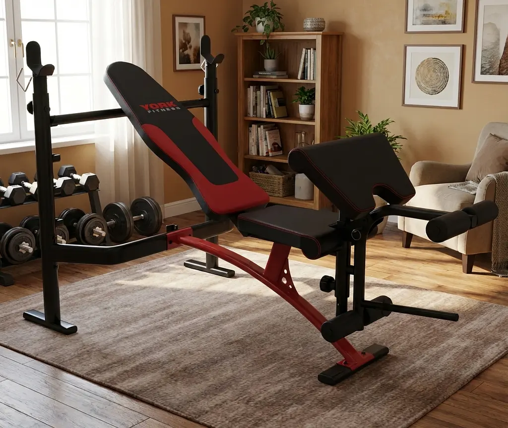Лавка для жиму York Fitness Delta Pro 1000 з стійкою для штанги та партою Скотта - фото 2