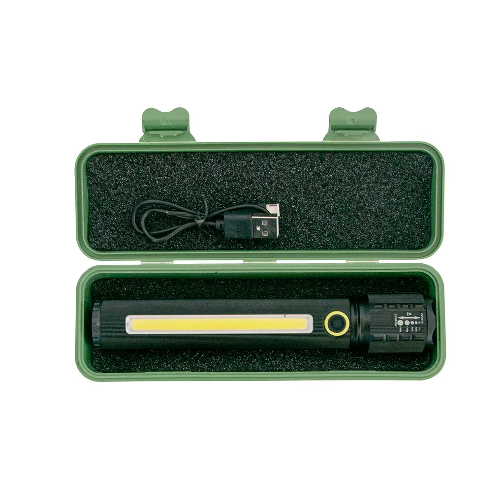 Фонарь ручной BL C73 P50, светодиодный аккумуляторный с USB зарядкой COB, металлический корпус - фото 6