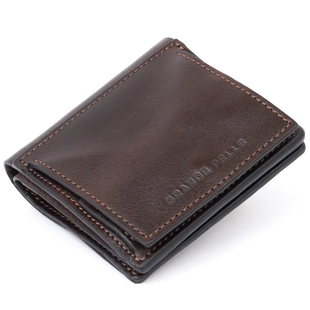 Мужской кожаный кошелек Grande Pelle 9.5х10х2 см acs0016031 - фото 2